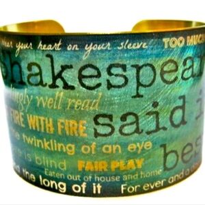 Vintage SHAKESPEARE SAID IT BEST Brass Bangle